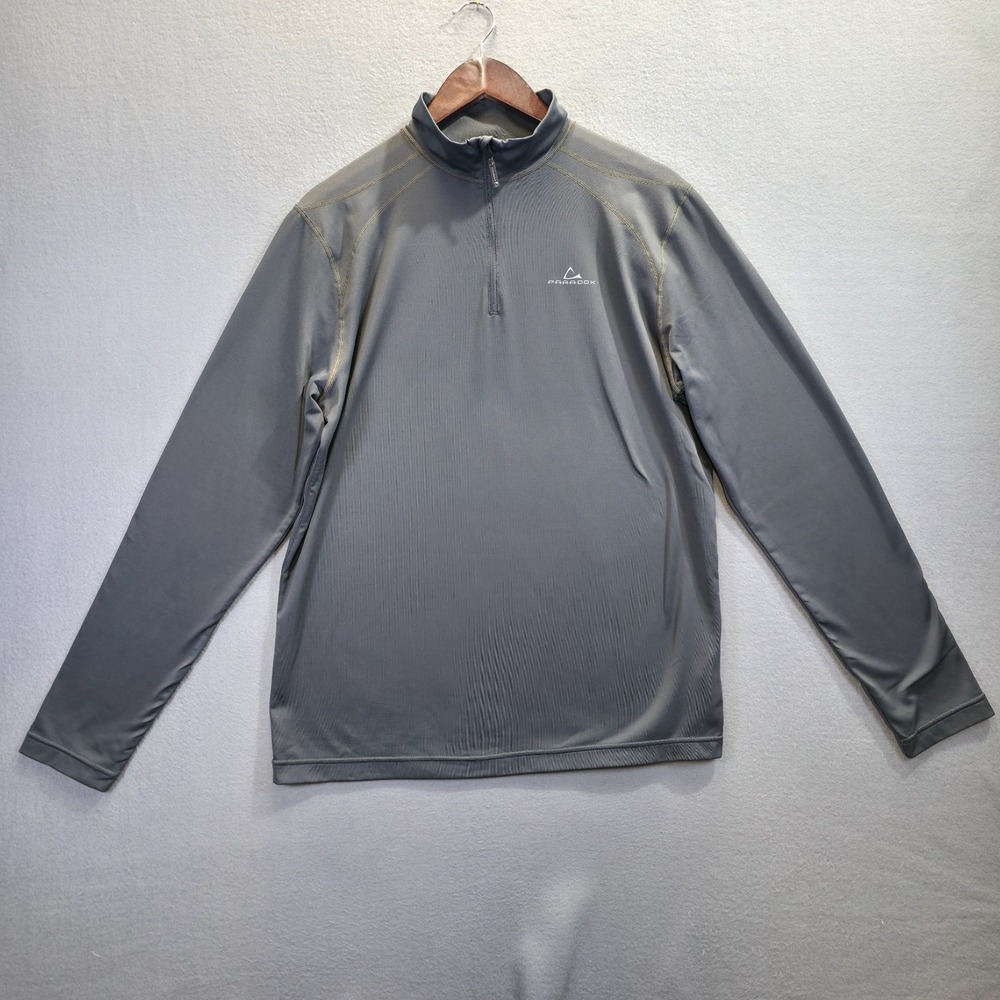 Paradox Men's Gray Long Sleeve‎ Quarter Zip Pullover Shirt Size Medium